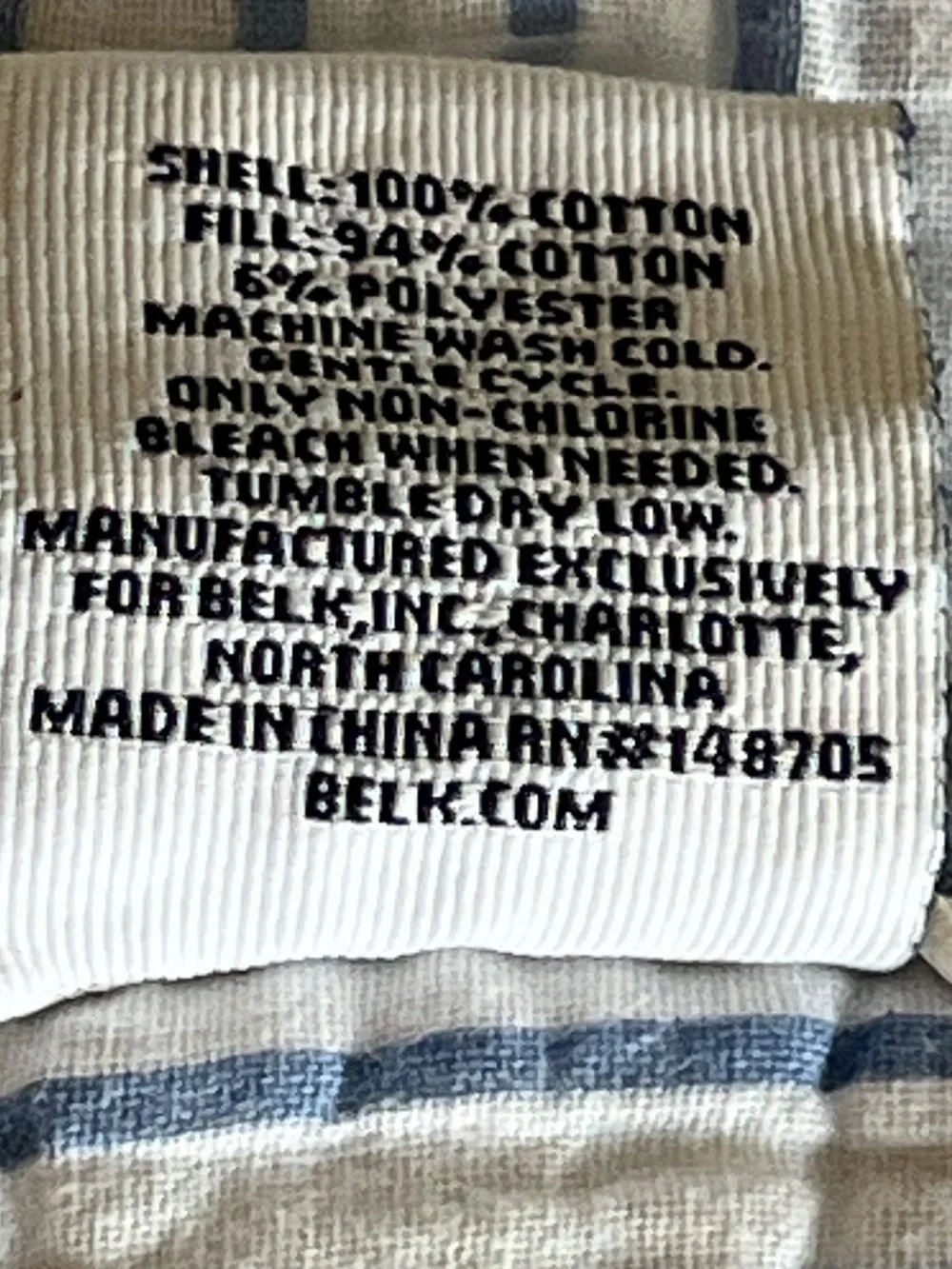 Crown & Ive Denim Blue and White Striped Comforter - Twin  74x80